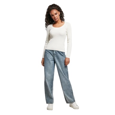 Urban Classics Womens/Ladies Wide Neck Long-Sleeved Jumper (White Sand)