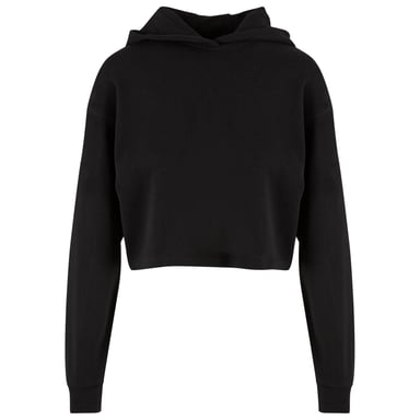 Urban Classics Womens/Ladies Terrycloth Lightweight Oversized Crop Hoodie (Black)