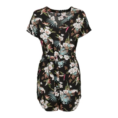 Urban Classics Womens/Ladies Tropical Belted Short Jumpsuit (Black)