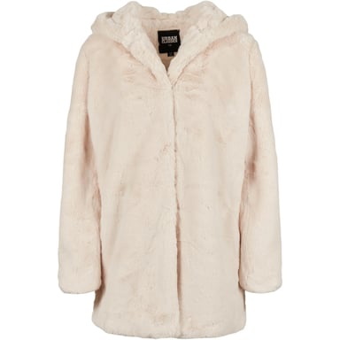 Urban Classics Womens/Ladies Teddy Fleece Hooded Coat (Off White)