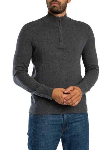 Superdry Ess LW Wool Blend 1/2 Zip Knit, Grey