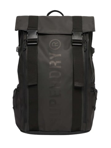 Superdry Tarp Roll Top Rucksack, Black