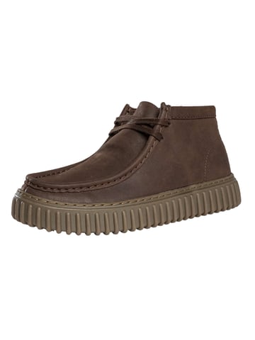Clarks Torhill Hi Leather Shoes, Brown