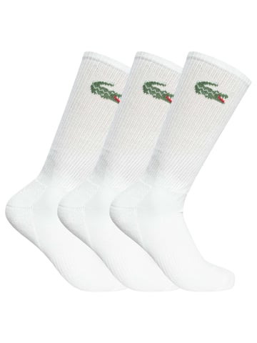 Lacoste 3 Pack Crew Socks, White