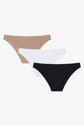Midjehöga Bomull Jersey Trosor, 3-Pack