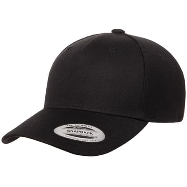Flexfit YP Classics Gebogen 5 Paneel Snapback Cap (Zwart)