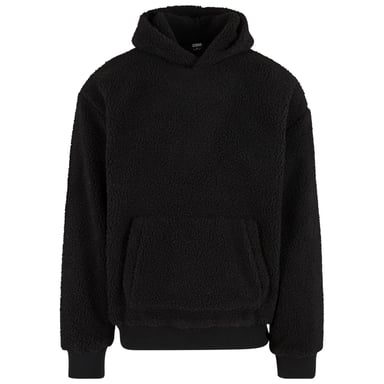 Urban Classics Mens Teddy Fleece Oversized Hoodie (Black)