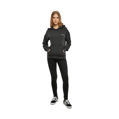 Urban Classics Womens/Ladies Embroidered Terrycloth Logo Hoodie (Black)