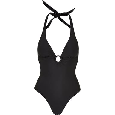 Urban Classics Womens/Ladies Recycled Halter Neck One Piece Swimsuit (Black)