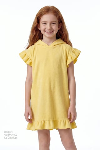 Ungdom Mini Stickad Knyta-Front Kaftan Täck-Up
