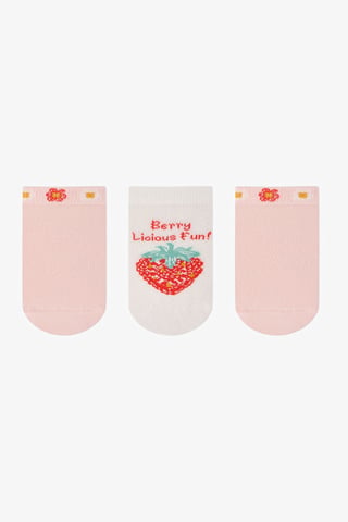 3-pack ungdomscrew-sockor med broderi