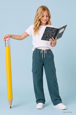 Youth Unisex Elastic Waist Wide Leg Sweatpants