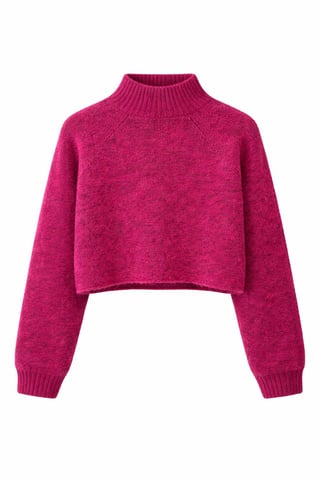 Women's Cropped Textured Knit Sweater