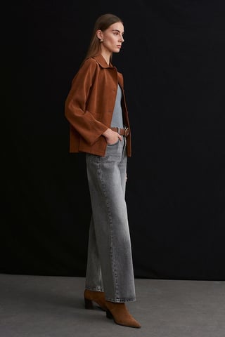 Women's Suede Button Jacket