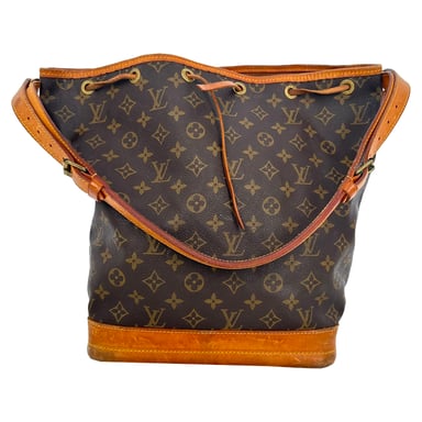 Louis Vuitton Stor Noe Monogram Bucket Bag i Brun Belagd Canvas