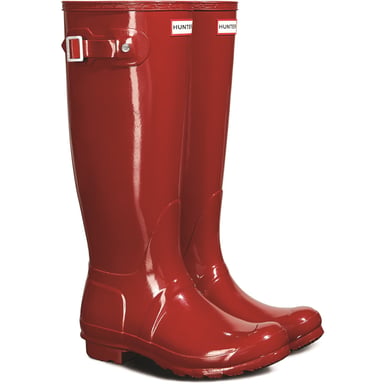 Hunter Original Tall Gloss Rubberen Rode Militaire Damesregenlaarzen