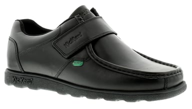 Nieuwe heren/heren zwarte kickers fragma touch fastening schoolschoenen.