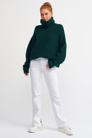 Oversized Ribbed Turtleneck Sweater