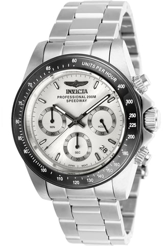 Invicta Speedway 26111 Men's Watch - Quartz Movement - Stainless Steel with Silver Dial - 39 mm