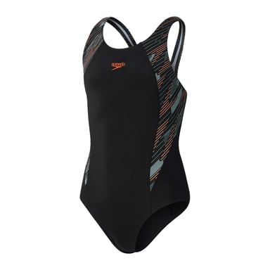 Speedo Hyperbloom Splice-eendelig zwempak voor meisjes (Zwart)