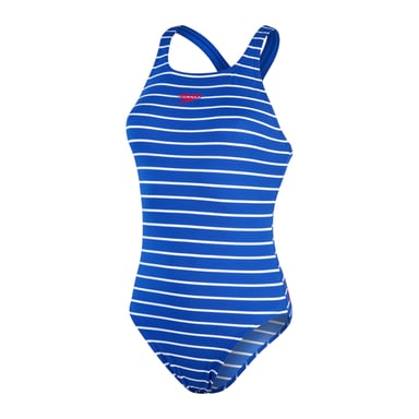Speedo Medalist gestreept Endurance+ eendelig zwempak voor dames (Blauw)