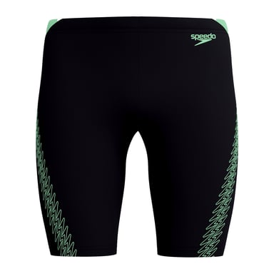 Speedo Heren Hyperboom Splice Stripe Logo Jammer Shorts (Zwart/Groen)