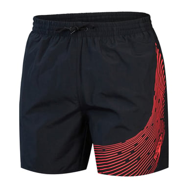 Speedo Heren Medley Cut Line Logo Zwemshorts (Zwart/rood)
