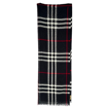 Burberry Checked Fringed Scarf in Multicolor Wool