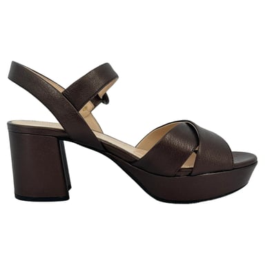 Prada Crisscross Block Heels i brunt läder