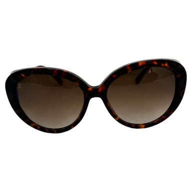Louis Vuitton Z0596W Sköldpaddsmönstrade solglasögon i brunt acetat