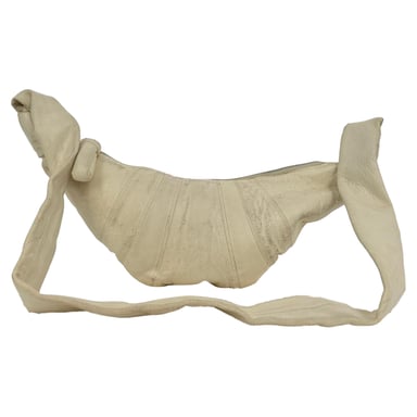 Lemaire Small Croissant Crossbody Bag in Cream Lamb Leather