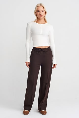 Wide-Leg Pull-On Trousers