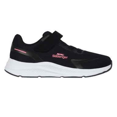 Slazenger Childrens/Kids Assent Hook and Loop Trainers (Black/Pink)