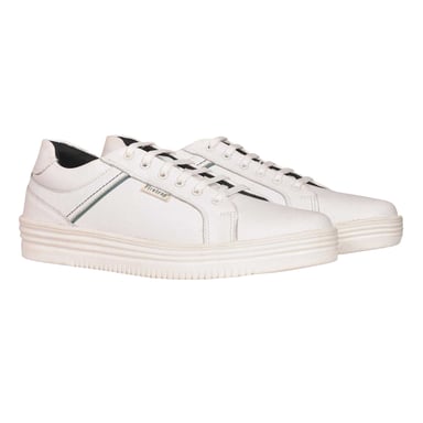 Firetrap Mens Wolf Leather Cushioned Trainers (White)
