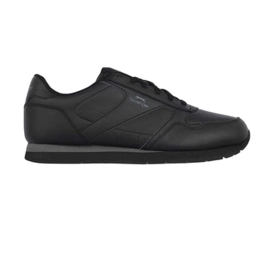 Slazenger Mens Classic Coated Leather Trainers (Black/Charcoal)