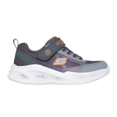 Skechers Boys S Lights Round Toe Trainers (Grey/Orange)