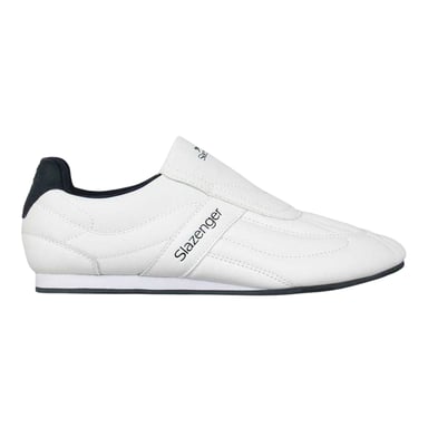 Slazenger Childrens/Kids Warrior Leather Flat Trainers (White/Navy)