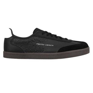 Pretty Green Mens Moorgate Leather Trainers (Black)