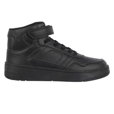 Fabric Childrens/Kids High Top Trainers (Black)