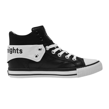British Knights Mens Roco Folded Collar High Top Trainers (Black/White)
