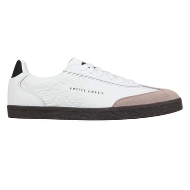 Pretty Green Mens Moorgate Leather Trainers (White)