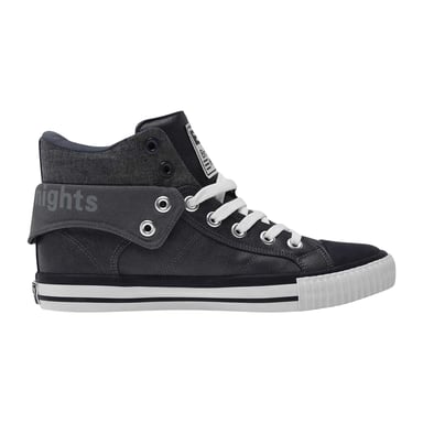 British Knights Mens Roco Folded Collar High Top Trainers (Dark Grey/Black)