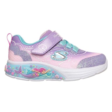 Skechers Childrens/Kids Mermaid Leather Light Up Trainers (Purple)