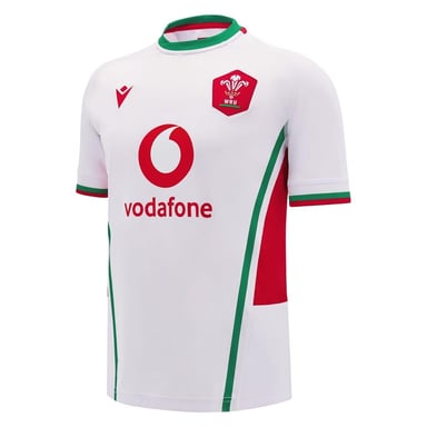 Macron Mens 24/25 Welsh Rugby Union Away Shirt (White/Green)
