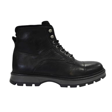Firetrap Mens Ralf Leather Round Toe Hiking Boots (Black)