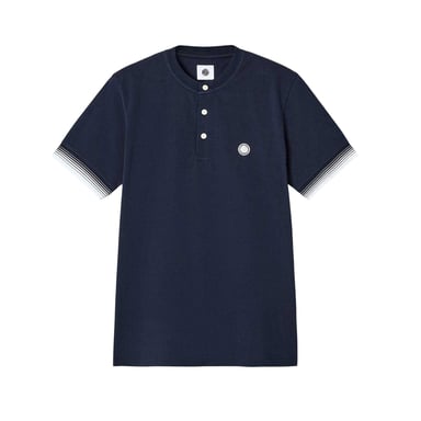 Pretty Green Mens Henley Regular T-Shirt (Navy)