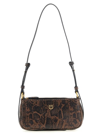 PINKO Brown Calfskin Crossbody Bag
