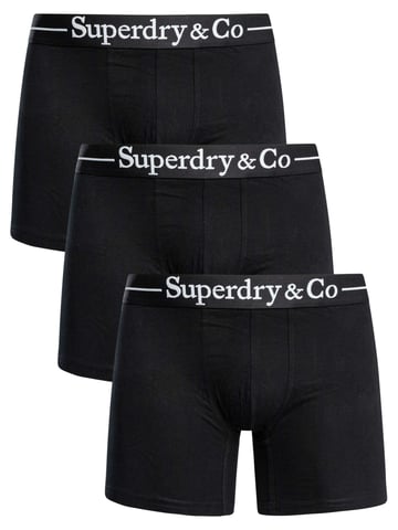 Superdry 3 Pack Boxer Briefs, Black