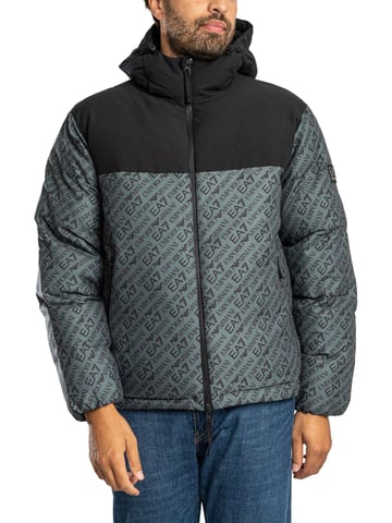 EA7 Logo Repeat Mountain Polar Jacket, Green