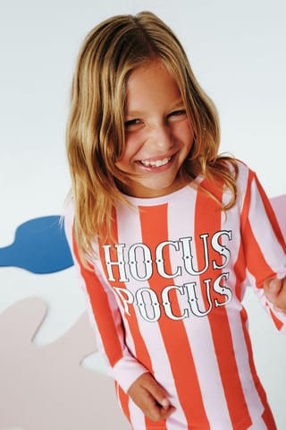 Flickor Hocus Pocus Randig Långärmad Pyjamas Set